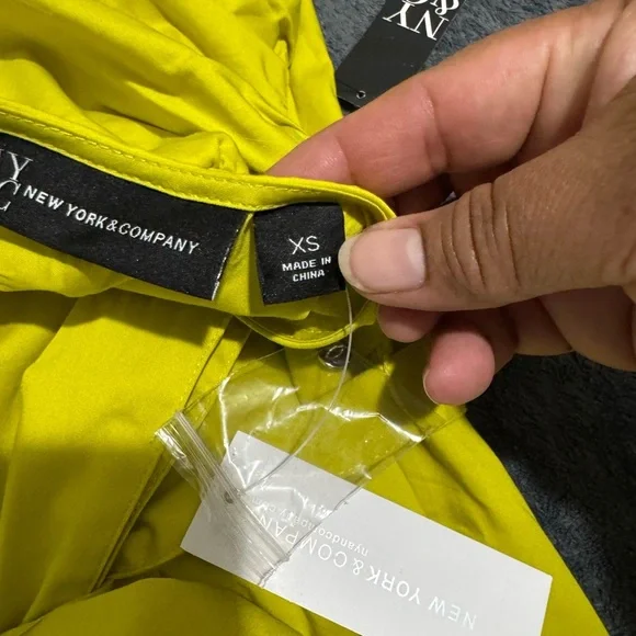 New York & Company Yellow Puff Sleeve Sundress - Picture 15 of 15